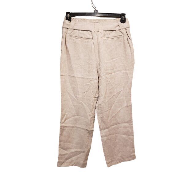 Nwt Chico's Size 0 Linen Tie Waist Wide Leg Crop Pants - Picture 6 of 8